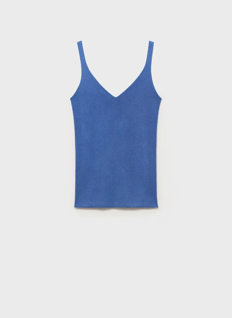 MANGO V-neck knitted top