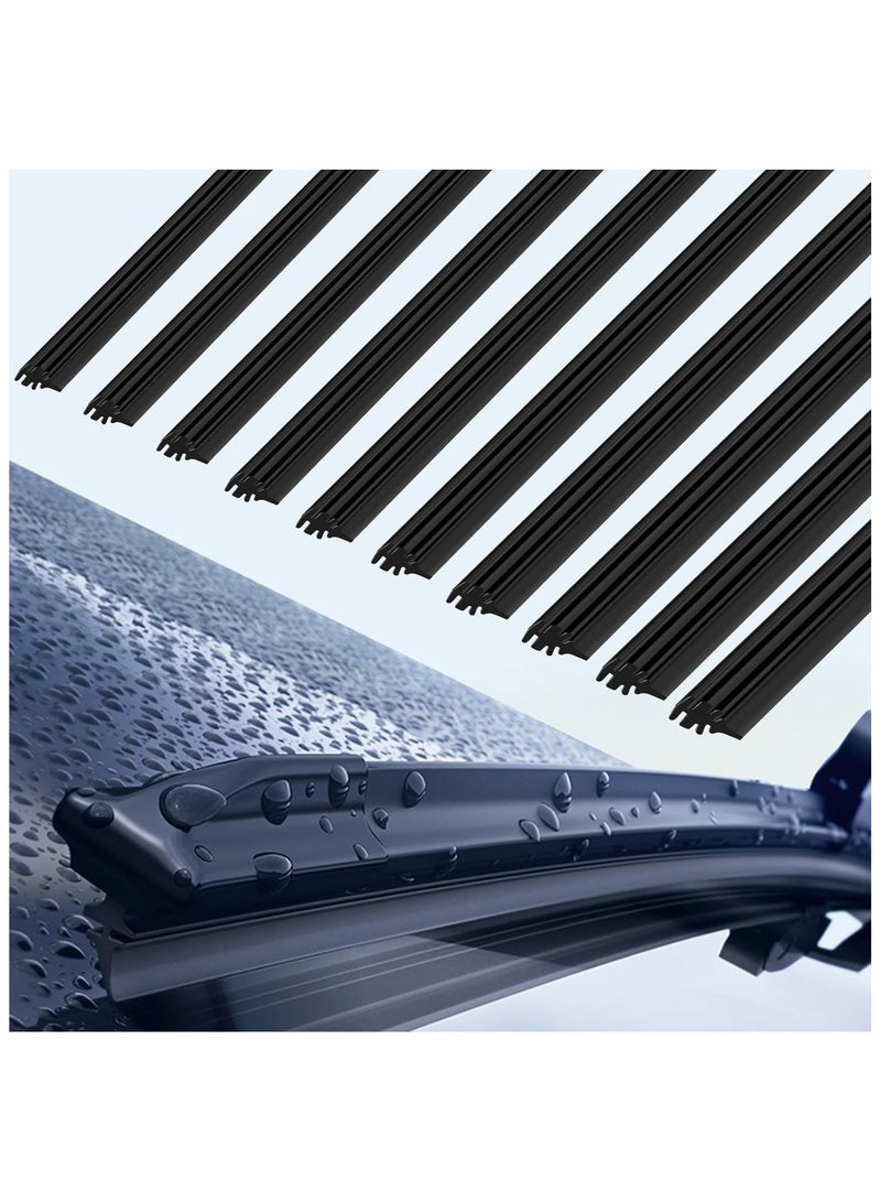 10Pcs Windshield Wiper Blades Refills, DIY Frameless Window Boneless Insert Silicone Strips, Automotive Replacement Windshield Wiper Blades for Most Vehicles (26 INCH) - Image 1