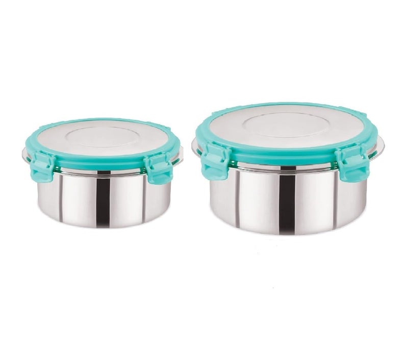 Foliam Leak Proof Click and Seal Lock Stainless Steel Storage/Air Tight Tiffin Container/Lunch Container with lid (Fusion 250+ 500ml) - Image 5