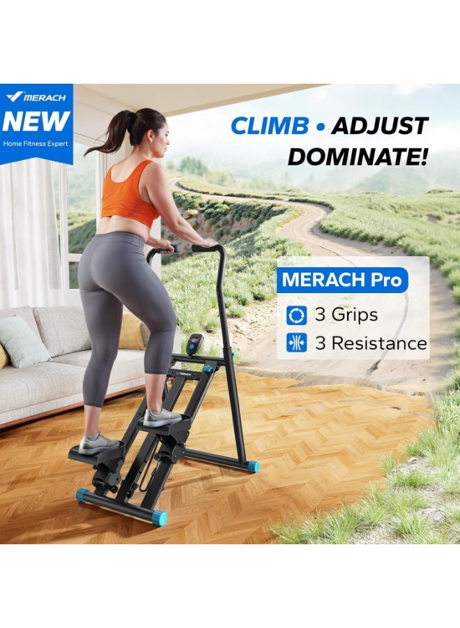 Merach Stair Stepper for Home Exercise,New Version Mini Stepper Climber Machine for Full-Body Stairmaster,Cardio Equipment Climber with Extended Step Range, Adjustable Handlebar&Pedals - Image 2