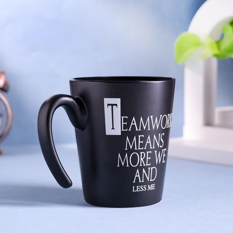 Floweraura Printed Black Ceramic Coffee Mug - Image 3