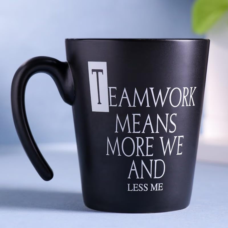 Floweraura Printed Black Ceramic Coffee Mug - Image 4