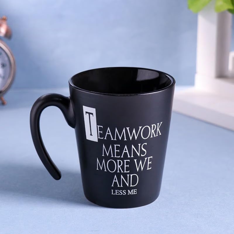 Floweraura Printed Black Ceramic Coffee Mug - Image 2
