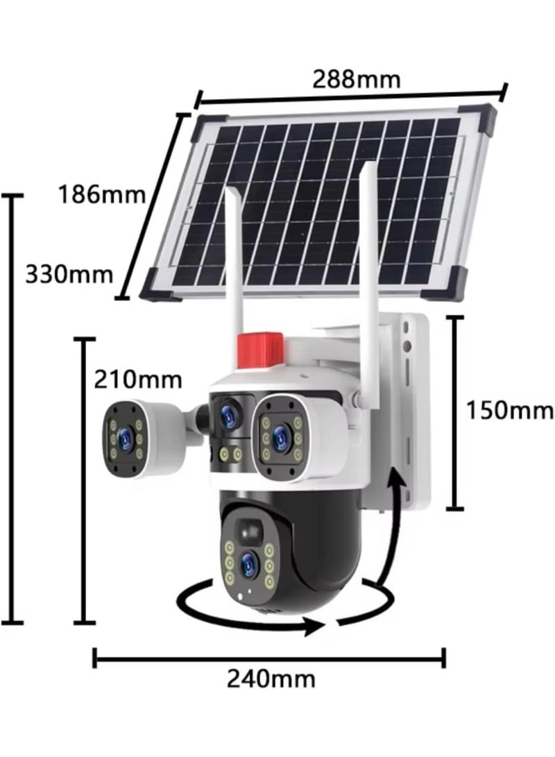 JAJEEK 4K Dual HD Lens Outdoor Security Camera for Home – Solar-Powered IP CCTV with SIM Internet Support (SIM Required), Mobile App Control, Motion Detection, Full-Color Night Vision, Built-In Microphone & Speaker, Waterproof, 64GB SD Card Included - Image 5