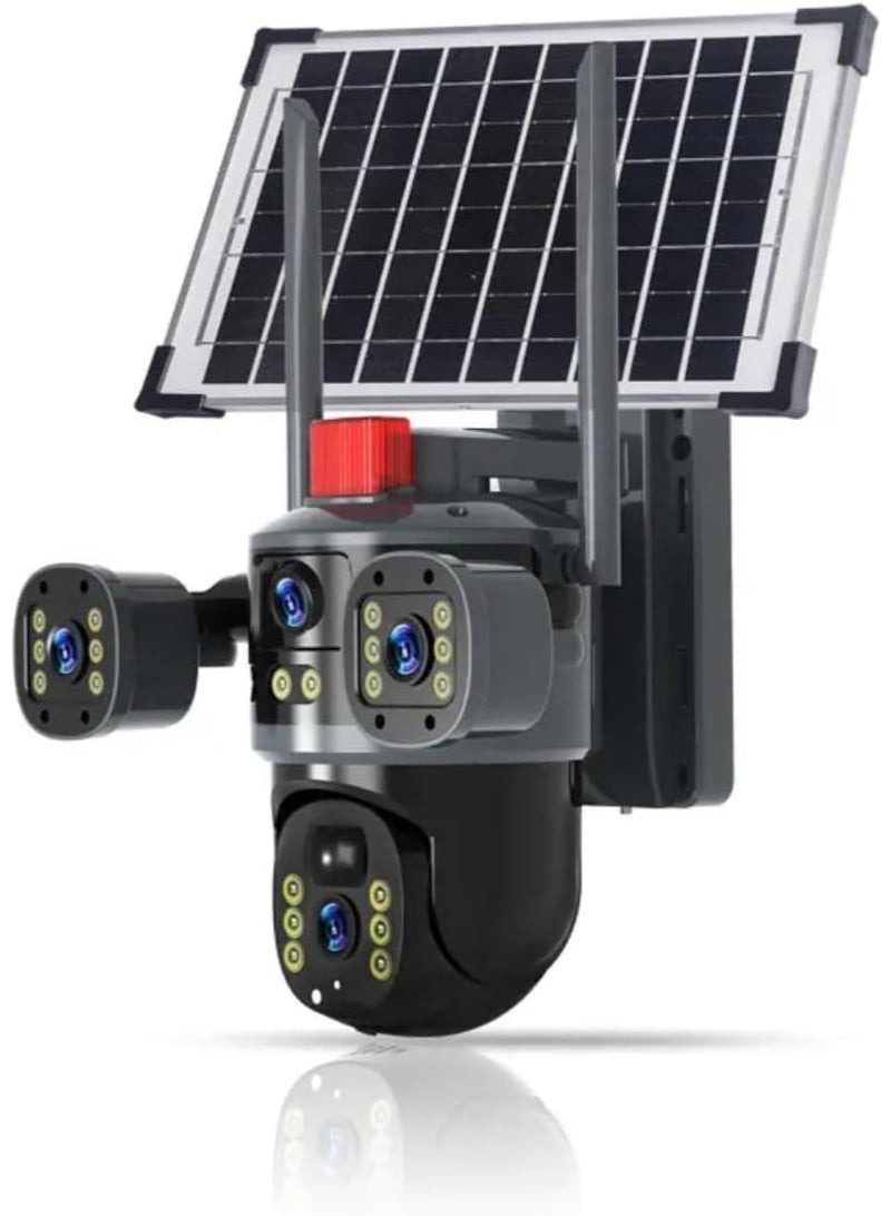 JAJEEK 4K Dual HD Lens Outdoor Security Camera for Home – Solar-Powered IP CCTV with SIM Internet Support (SIM Required), Mobile App Control, Motion Detection, Full-Color Night Vision, Built-In Microphone & Speaker, Waterproof, 64GB SD Card Included - Image 2