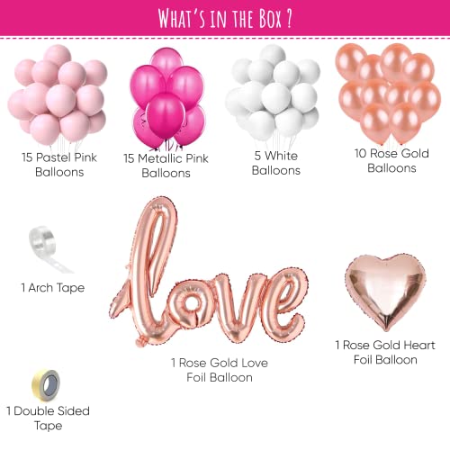 SpecialYou.in Special You Balloon decoration kit with rose gold metallic and pastel balloons for decoration, party balloons for wedding anniversary, proposal, photoshoot, valentine's day-49pcs - Image 2