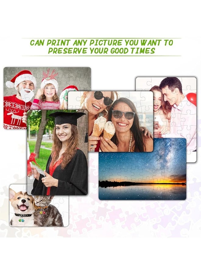 Sumind 10 Sets Blank Sublimation Puzzle Jigsaw Rectangle Make Your Own Heart Shaped White DIY Press Thermal Transfer Puzzle Gift for Summer OfficeA5281248 Rectangle - Image 4