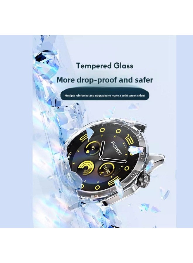 For Huawei GT3pro Watch Protective Case PC Case Film All-in-One Gt4 Watch Case Frosted Oil Injection Gt2 Full Covering Case-Color:Silver (frosted PC Shell)-Overall Dimensions:Huawei GT2 46MM (with Scale + Packaging)