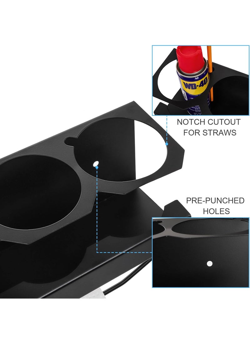 Cedilis Cedilis 2 Pack Aerosol Spray Can Holder Rack with Paper Towel Holder Wall Mounted Steel Spray Bottle Organizer Black Spray Paint Can Holder for Garage and Workspace Mounting Accessories Included  - Image 2