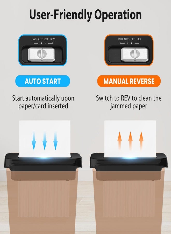 VidaTeco 6-Sheet Strip Cut Mini Paper Shredder for Home Use, Portable Small Document Shredder Without Basket, Shreds Staples, CD, Credit Card, Auto-Off, Anti-Jam, Overheat Protection, Extendable Arm - Image 5