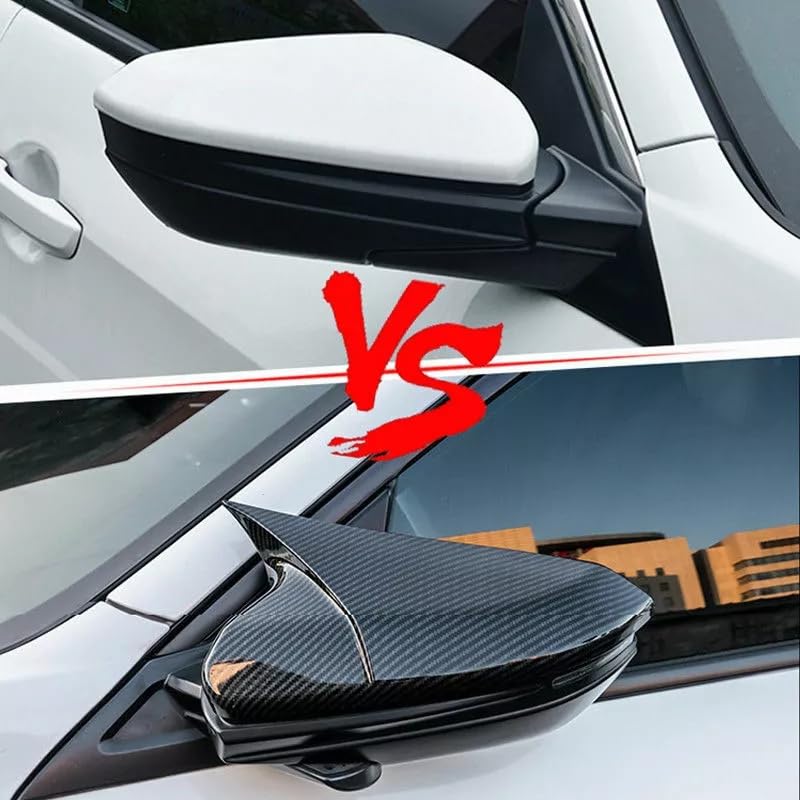 RONTCOS Side Mirror Cover Caps Rearview Cover ABS Ox Horn Door Side Mirror Trim Cover For Honda Civic 10th Gen 2016-2021 (Carbon Fiber) - Image 5