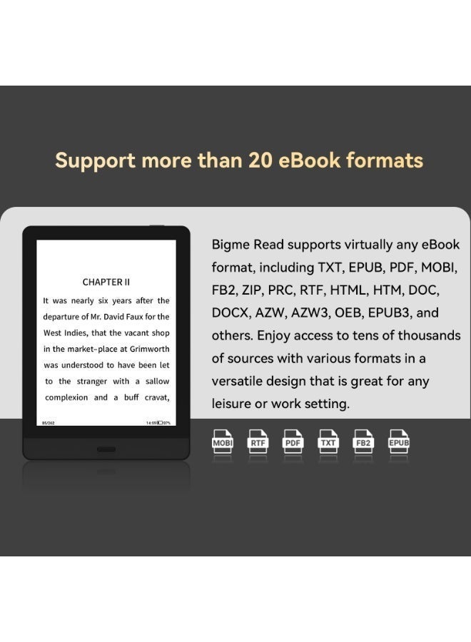 Bigme Read 6 Inch E Ink Ebook Reader - Android OS, 2GB+32GB, Eye Friendly Paperlike HD Screen, Includes Protective Case, Perfect for PDF, EPUB, MOBI Books | Black Electronic Reading Device - Image 5