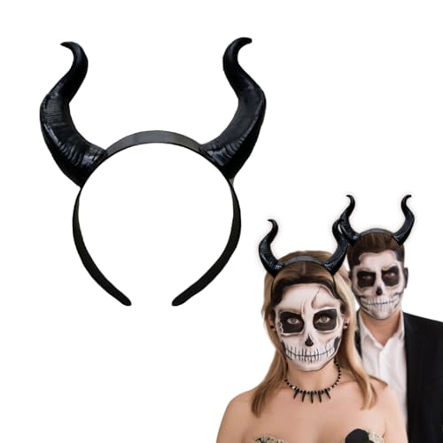 ASVNRES Devil Horns Headband Black Cosplay Horn Hair Hoop Gothic Beauty Halloween Dress Up Hair Accessories Hairdress for Halloween Christmas Party Dress Up - Image 1