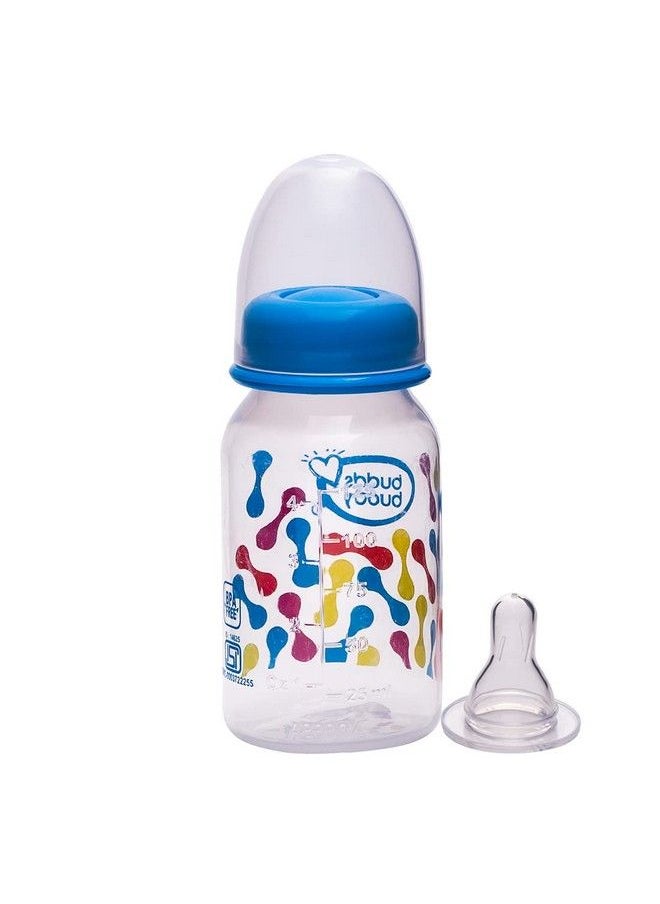 BuddsBuddy Zoe Bpa Free Regular Neck Baby Feeding Bottle (Blue 125 Ml)  - Image 3