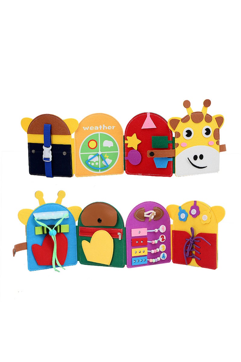 giraffe Montessori Toys Busy Book for Kids Color Shape Animal Cognition Early Education Toys Puppy Q