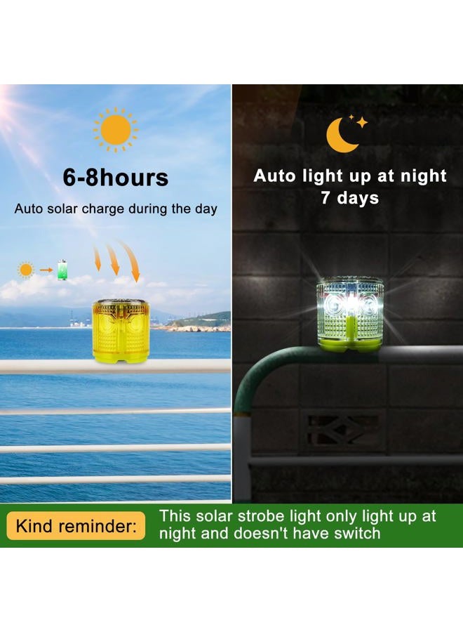 Aolyty Solar Strobe Warning Light Strong Magnetic Base Flashing Super Bright 360 Degree Automatically Turn On Waterproof for Construction Traffic Factory (Blue) - Image 3