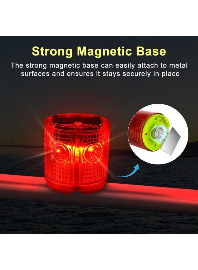 Aolyty Solar Strobe Warning Light Strong Magnetic Base Flashing Super Bright 360 Degree Automatically Turn On Waterproof for Construction Traffic Factory (Blue) - Image 2