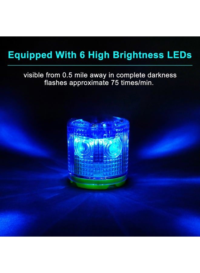 Aolyty Solar Strobe Warning Light Strong Magnetic Base Flashing Super Bright 360 Degree Automatically Turn On Waterproof for Construction Traffic Factory (Blue) - Image 5