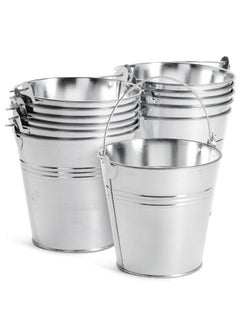 Juvale Juvale 12 Pack Galvanized Metal Buckets with Handles for Party Decorations, Small Tin Pails (4.7 in)  - Image 1