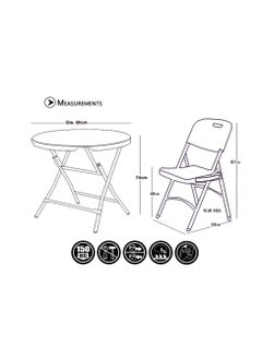 SunBoat Commerce 5-Piece folding dining furniture set [Outdoor & Indoor] 80cm table with four turquoise green chairs  - Image 5
