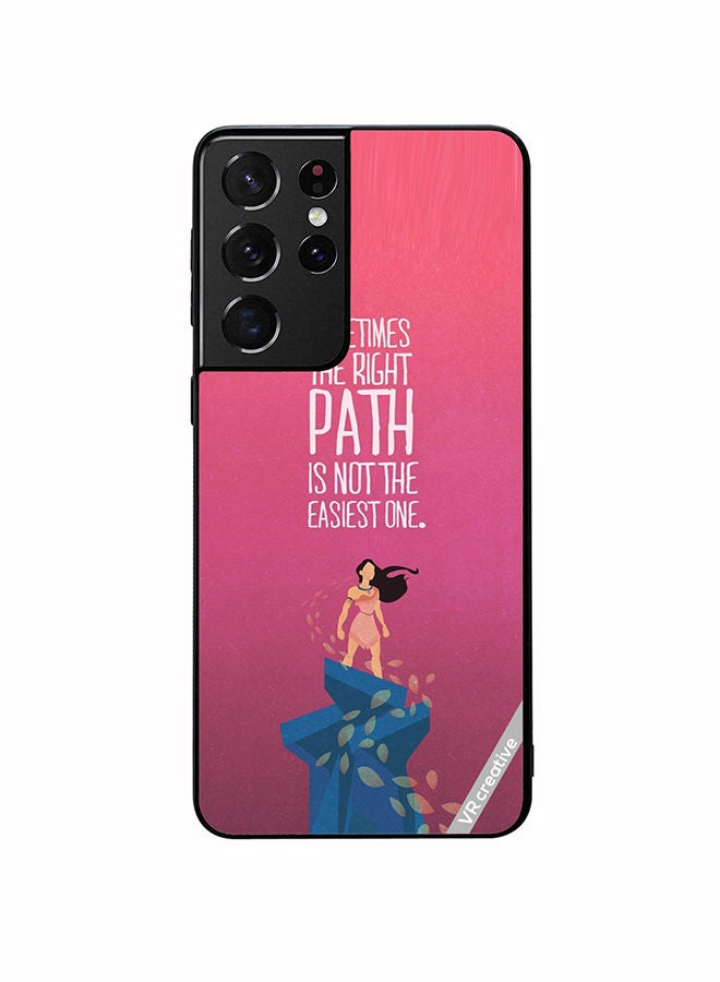 VR CREATIVE Protective Case Cover For Samsung Galaxy S21 Ultra 5G Sometimes The Right Path Design Multicolour - Image 1
