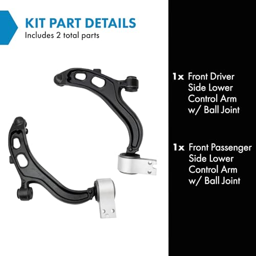 TRQ Front Lower Control Arm with Ball Joint Set Compatible with 2012-2019 Ford Flex 2013-2019 Police Interceptor Sedan 2014-2018 Special Service Police Sedan Taurus 2012-2013 Lincoln MKS MKT - Image 2
