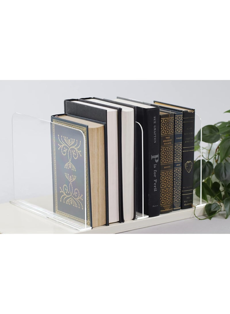 TPGP Clear Acrylic Shelf Dividers for Closets, Clothes, Handbags, Purses, Books, Sweaters - Nano Tape Separators to Organize Wooden Shelves - 11" Tall - Pack of 2  - Image 4