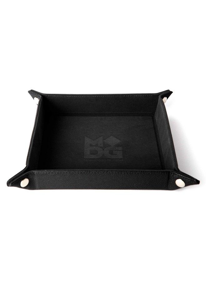 Metallic Dice Games Dice Games Fold Up Velvet Dice Tray W/ Pu Leather Backing: Black Role Playing Game Dice Accessories For Dungeons And Dragons - Image 2