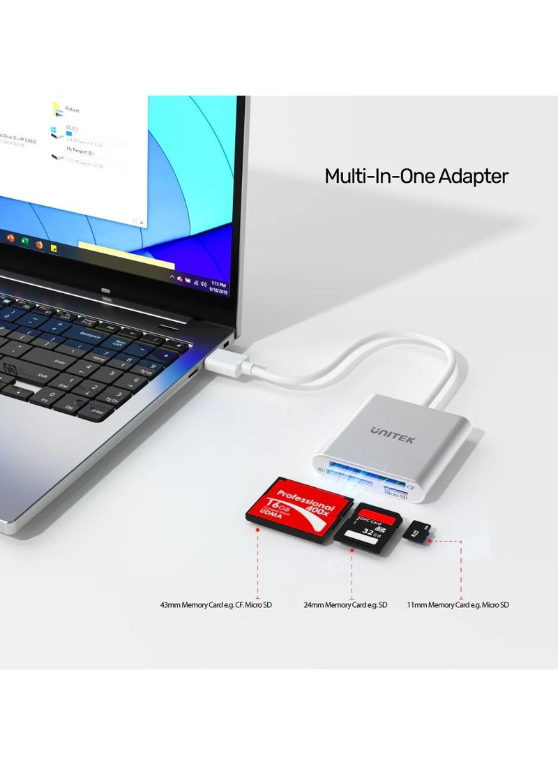 UNITEK USB 3.0 3-Port Memory Card Reader  - Image 4