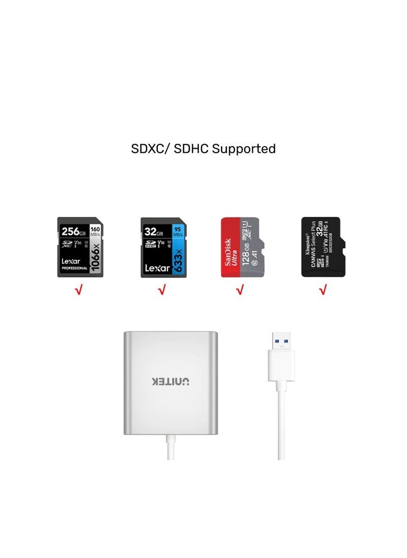 UNITEK USB 3.0 3-Port Memory Card Reader  - Image 5