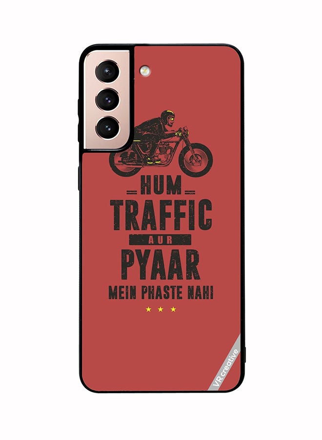 VR CREATIVE Protective Case Cover For Samsung Galaxy S21 5G Traffic Aur Pyaar Design Multicolour - Image 1