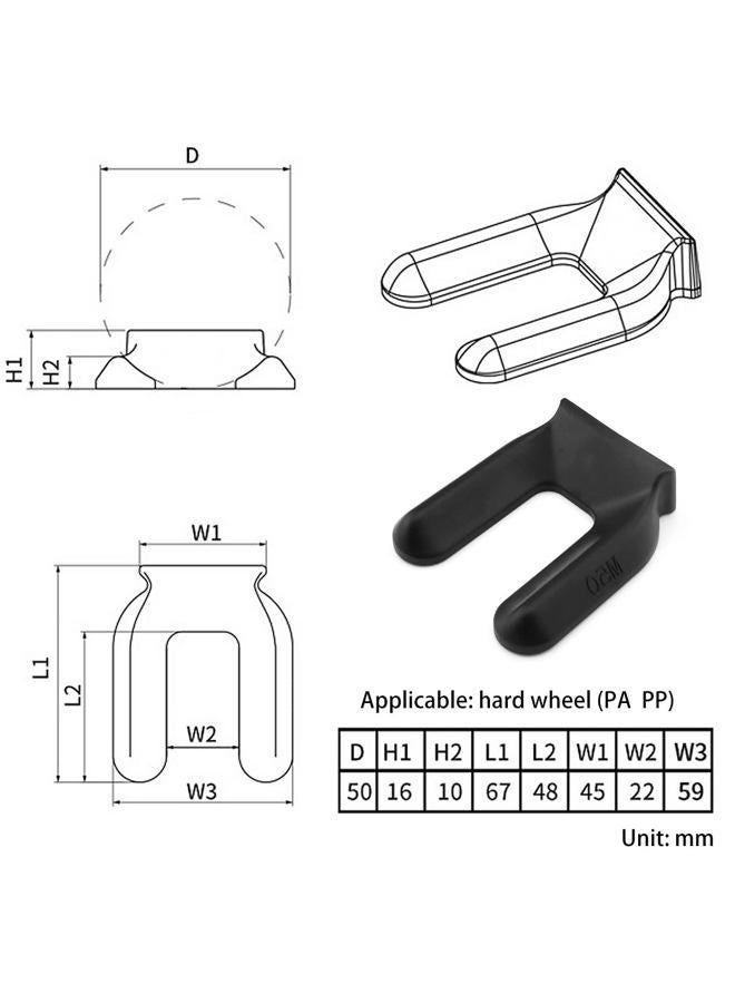 DGHAOP 4pcs Furniture Wheel Caster Cups Rubber Non-Slip Foot Mats M50 Caster Cups Keeps Bed and Furniture from Sliding Bed Caster Stopper - Image 2