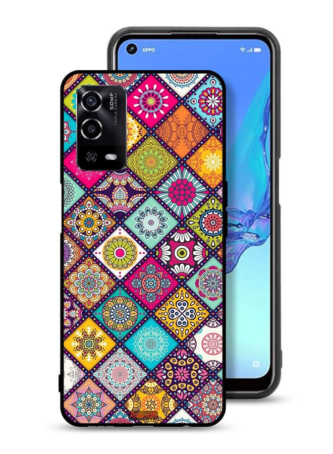 Tolwak Oppo A55 4G Protective Case Cover Mandala Squares Pattern - Image 1