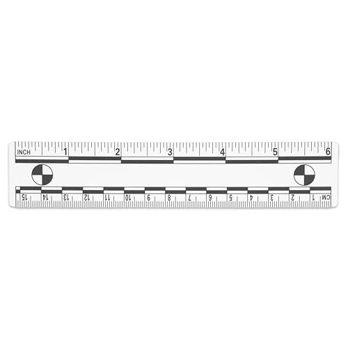 Crime Scene Professional Evidence Photography Scale 10Pack 15cm6inch Vinyl Rulers with Reference Circles Dual Measurement White - Image 3