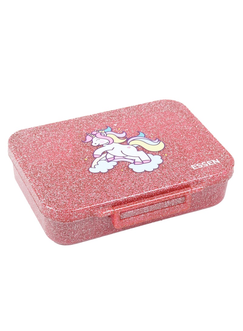 ESSEN Tritan Bento Lunch Box for Kids Girls - Pink Glitter Unicorn - Image 2
