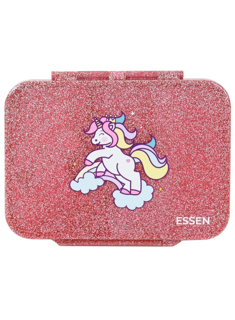 ESSEN Tritan Bento Lunch Box for Kids Girls - Pink Glitter Unicorn - Image 1