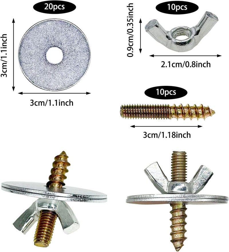 Allazone Bird Cage Screws, Bird Perch Screws, Nuts and Make Bird Perches, Stand Platform Accessories for Fixing Pet Cage, Playground Perch, Food Feeder (30, 3cm(1.18inch)) - Image 2