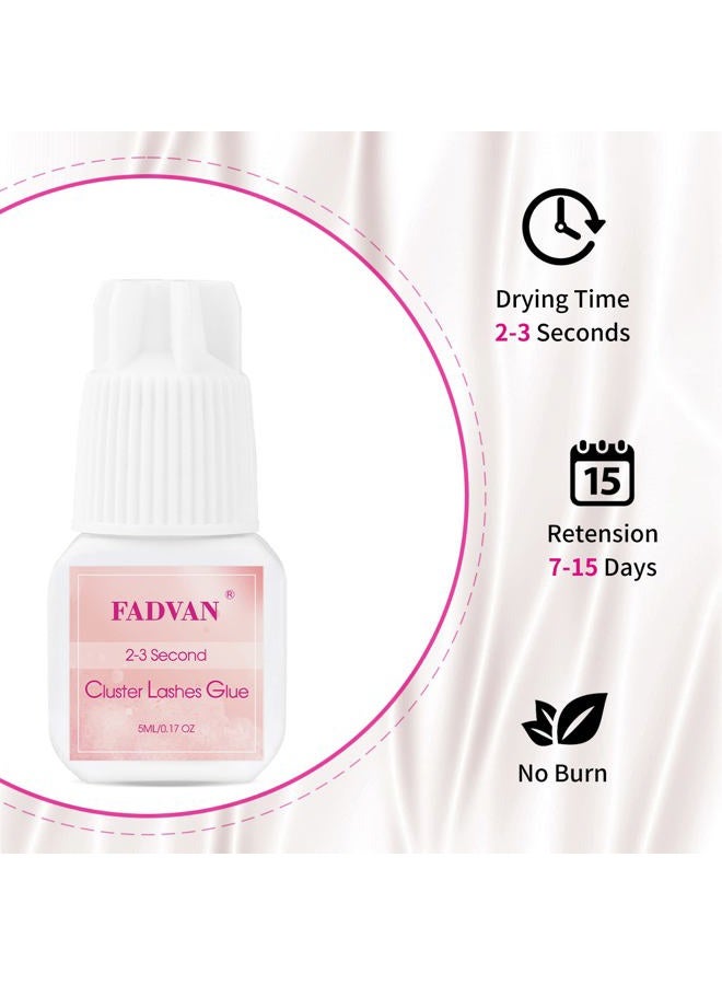 FADVAN غراء تمديد الرموش الفردية السوداء، لاصق رموش حساس، طويل الأمد، بدون دخان وبدون تهيج، مقاوم للماء، للاستخدام الشخصي - Image 4
