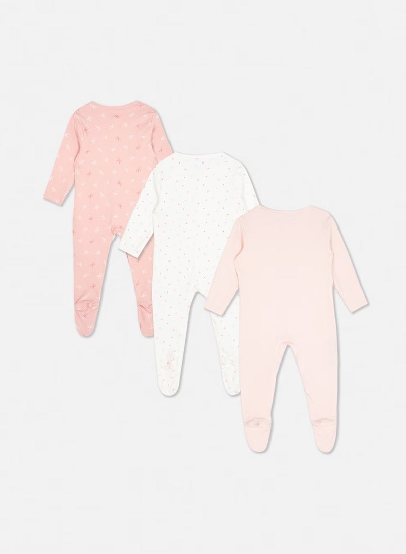 PRIMARK 3pk Long Sleeve Sleepsuits - Image 2