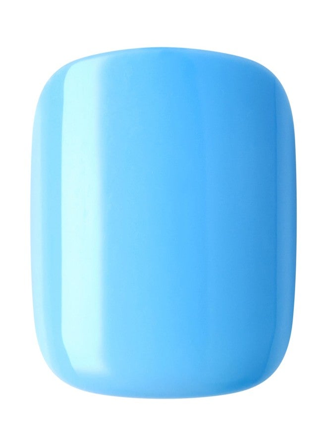 Impress KISS imPRESS Color No Glue Pedi Press-On Toenails, Light Bule, Squoval Shape, Includes 24 Nails, Prep Pad, 1 Manicure Stick, 1 Mini File - Image 3