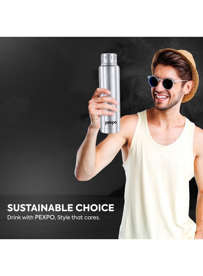 Pexpo Cameo ISI Certified Vacuum Insulated 500ml Stainless Steel Water Bottle - Silver | Hot & Cold Upto 6-8 Hours | Leak Proof | Office, School, Gym, & Travelling|Men, Women & Kids - Image 5
