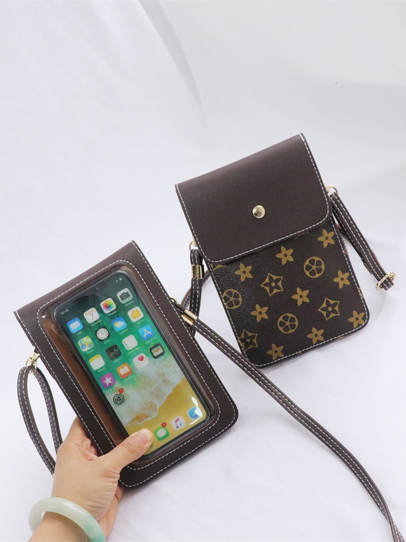 Touch Screen Mobile Phone Bag Messenger Bag Women'S Simple Vertical Universal Sweet Mini Bag Coin Purse - Image 2