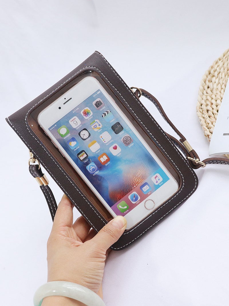Touch Screen Mobile Phone Bag Messenger Bag Women'S Simple Vertical Universal Sweet Mini Bag Coin Purse - Image 4