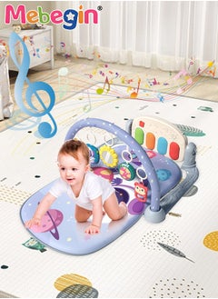 MEBEGIN Baby Play Mat with 5 Sensory Toys and Piano Board, Baby Piano Gym Mat, Early Development Playmat, Musical Activity Center, Interactiveactivity Center for Babies, Used for Lying, Sitting, Tummy Time, Take-Along, 3 AA Batteries Required(Not Included)  - Image 2