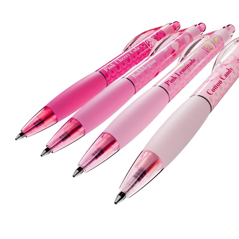 Scentco Pink Sugar Smens â€“ Black Glitter Gel Pens with Scented Grips, 4 Pack â€“ Cute, Fun, Smelly Pens for Kids & Teens â€“ Medium Point Sparkly Pens for School, Journaling, Crafts & Gifts - Image 4