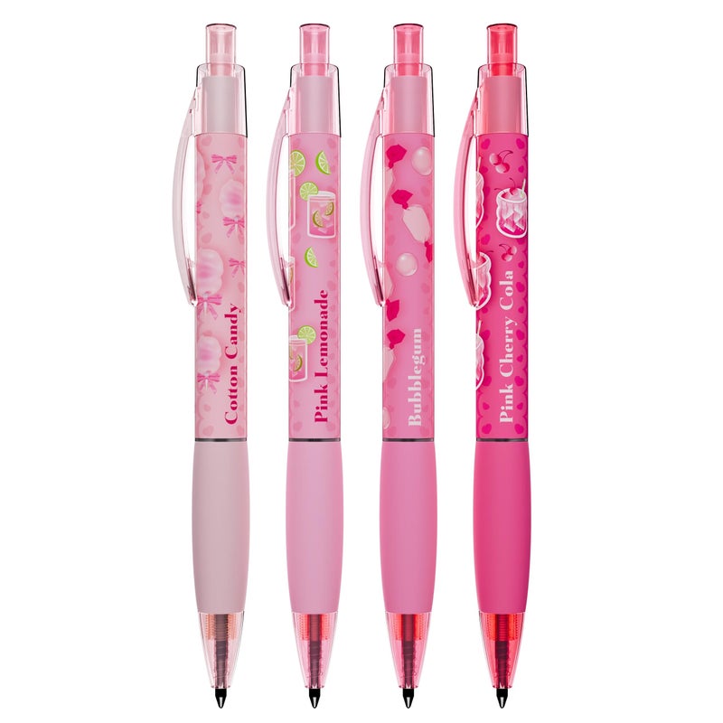Scentco Pink Sugar Smens â€“ Black Glitter Gel Pens with Scented Grips, 4 Pack â€“ Cute, Fun, Smelly Pens for Kids & Teens â€“ Medium Point Sparkly Pens for School, Journaling, Crafts & Gifts - Image 3