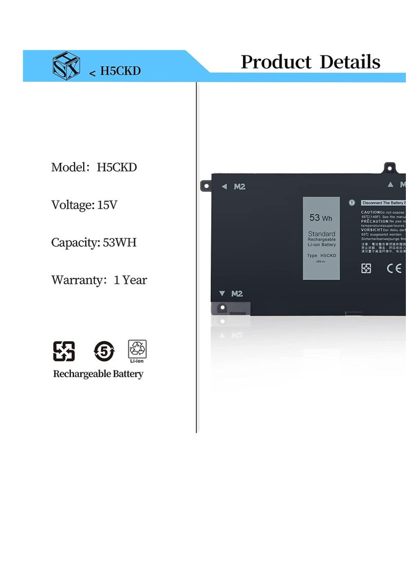 Zexen 15V 53Wh Laptop battery compatible for Dell H5CKD 07T8CD 0TXD03 TXD03 Inspiron 5300 5301 5401 5402 5408 5409 5501 5502 5508 5509 - Image 2