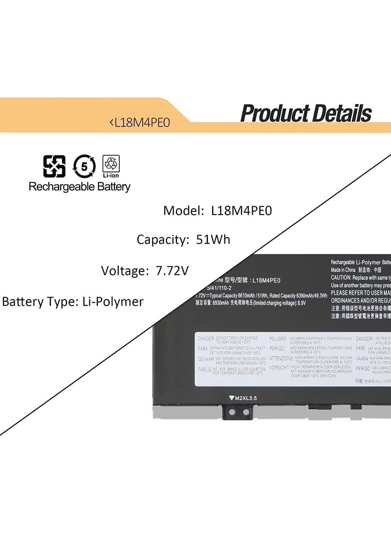Terabyte New L18M4PE0 battery (7.72V, 51Wh, 6610mAh) is compatible with Le.novo Yoga C740-14 series, - Image 2