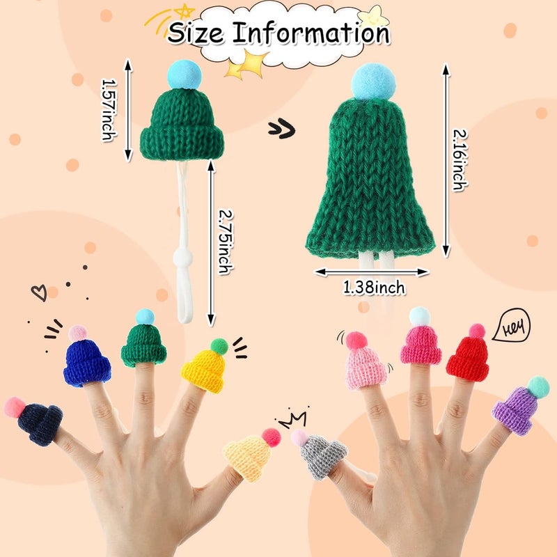 Kajaia 10 Pieces Pet Snake Hat Hamster Hat with Adjustable Elastic Strap Snake Ball Hamster Python Lizard Guinea Pig Knitted Hat with Pompon for Small Reptile Animal Decoration Accessories - Image 2