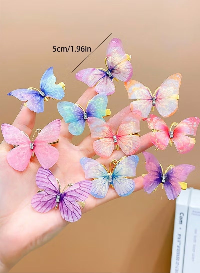 Ucanbe 10-Piece Glitter Butterfly Hair Clips Set – Sparkling Hair Accessories for Teens & Women | Random Color Cute Hairpins for Daily Wear, Parties & Gifts - Image 5